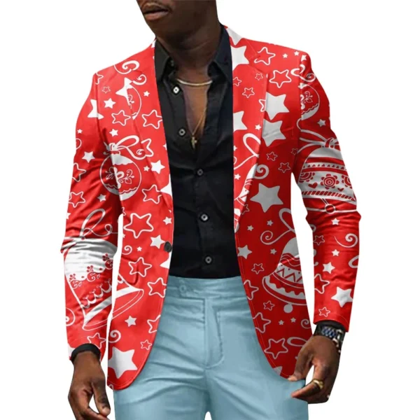 Unisex Winter Christmas Prints Suit Jackets Unisex Casual Fashion Button Jackets - Image 25