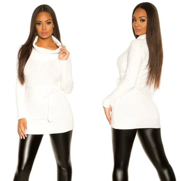 Knit half skirt for women with slim-fit high neck - Image 8