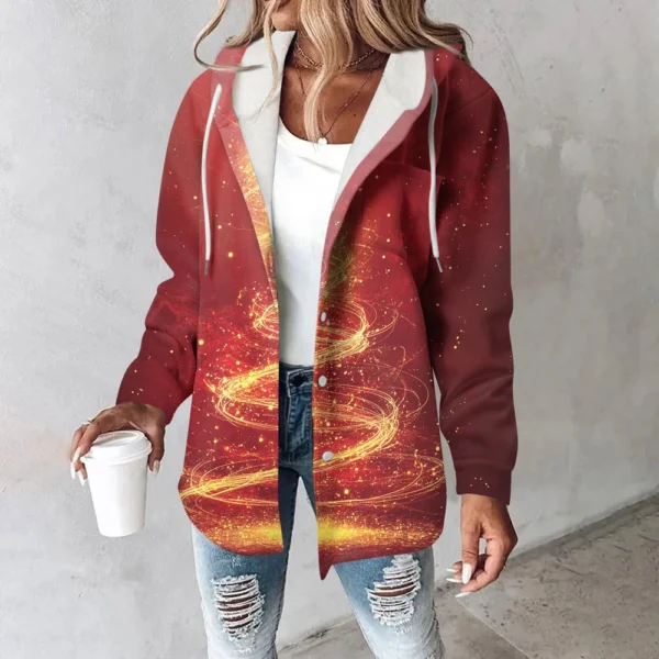 Women's Coat Casual And Fashionable Composite Thick And Warm Printed Hooded - Image 37