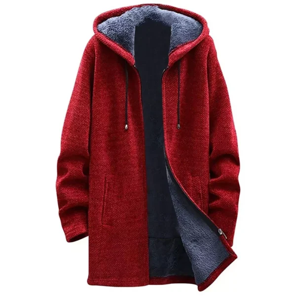 Winter Coat Men's Sweater Knit Sweater Cardigan Men's Hoodie Plus Fleece - Image 26