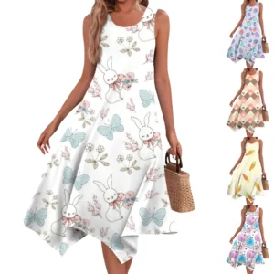 Women's Dresses Easter Sundresses Loose Printed Fashion Casual Summer Dress
