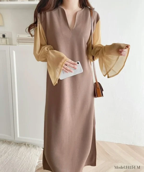 Loose splicing dress long dress - Image 10