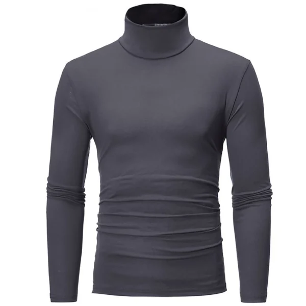 Men's Warm T-shirt Long Sleeved Warm Top Winter Sweater Warm Sports Shirt - Image 19