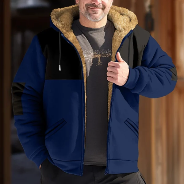 Men's Winter Print Jacket Men's Casual Trend Zipper Hooded Jacket - Image 19