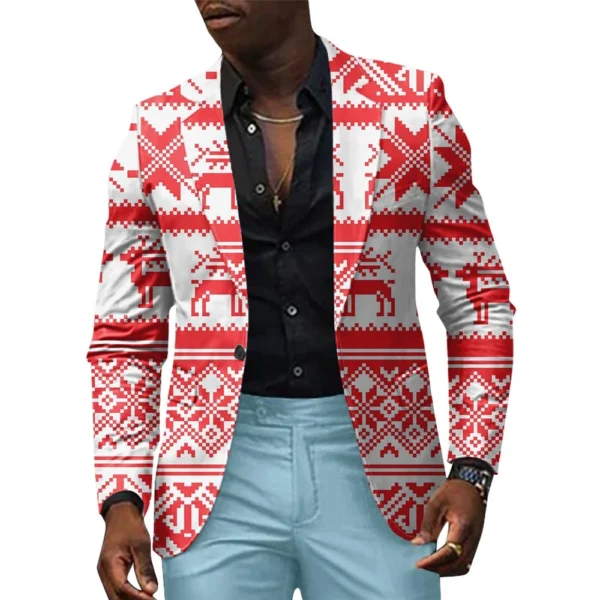 Unisex Winter Christmas Prints Suit Jackets Unisex Casual Fashion Button Jackets - Image 28