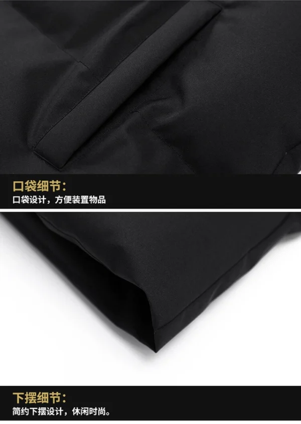Men's stand collar thick coat thermal - Image 15