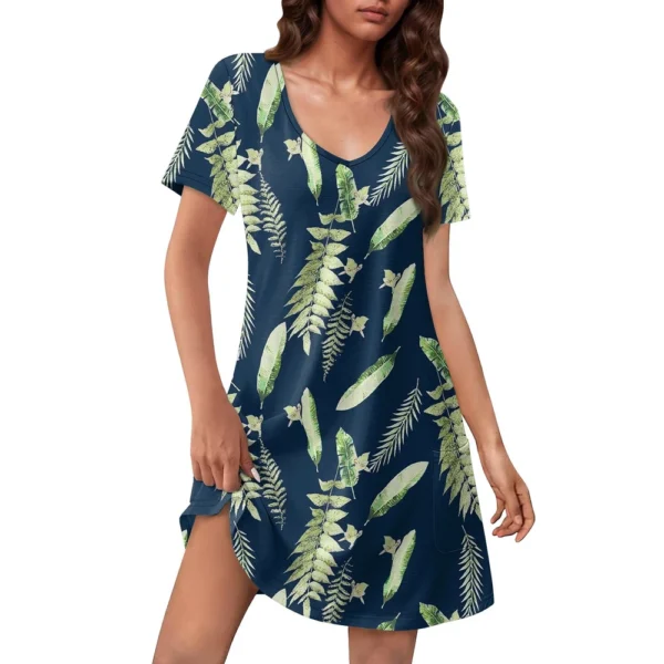 Women's Casual Sundress With Pockets Summer Boho Beach Dress Floral Blouses For - Image 35