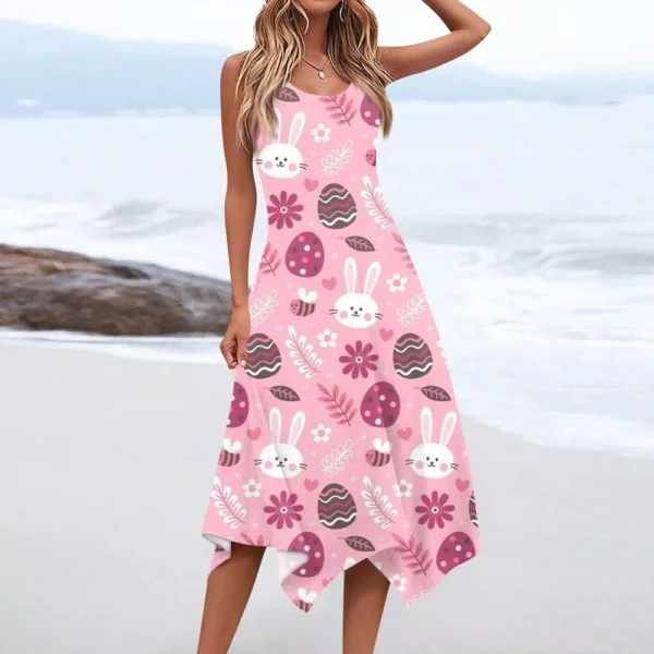 Women's Summer Loose Printed Casual Easter Fashion Dresses Sundresses Dress - Image 10