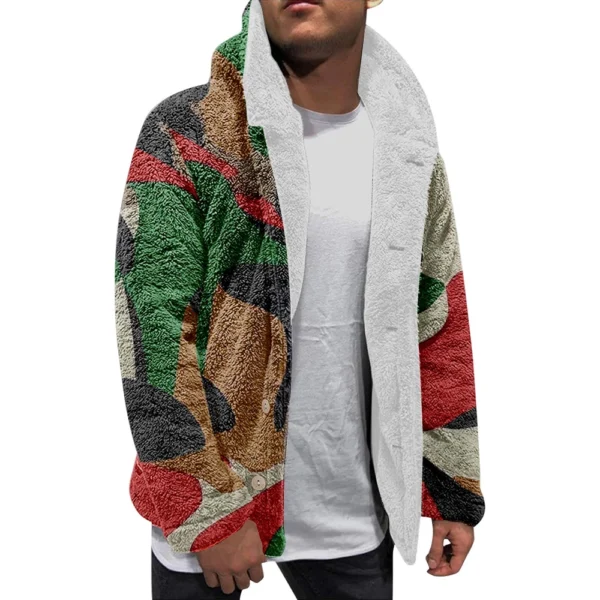 Men'S Winter Zipper Hooded Fleece Sweatshirt With Patch Pocket Casual Jacket - Image 26