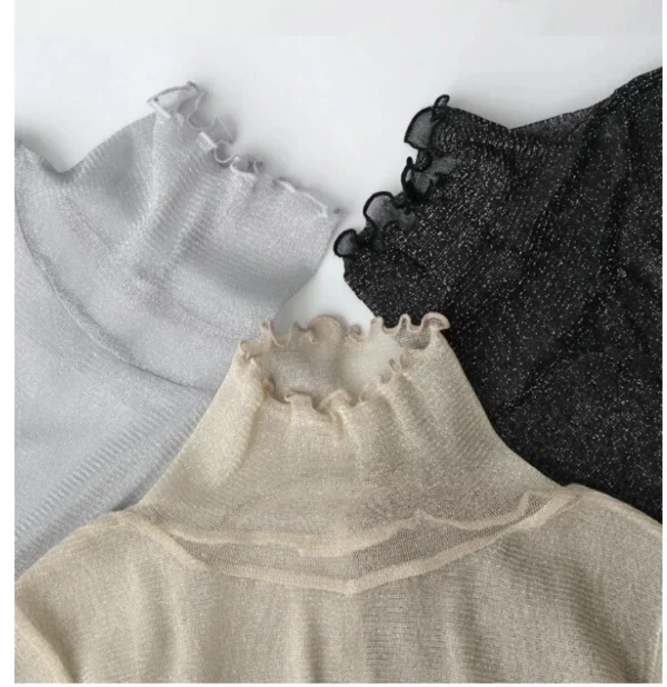 Women's perspective long-sleeved turtleneck bottoming shirt - Image 13