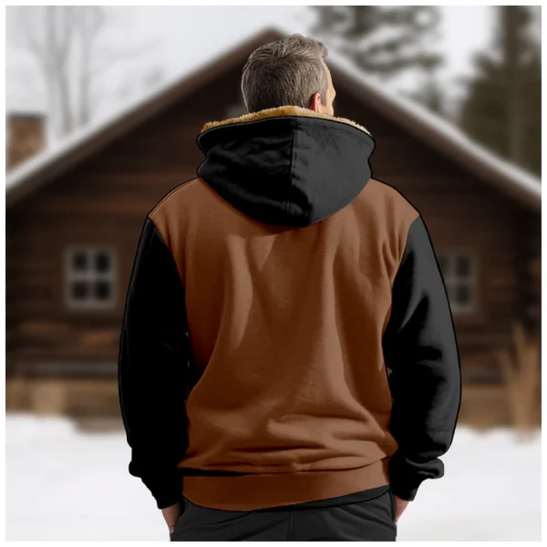 Men's Winter Print Jacket Men's Casual Trend Zipper Hooded Jacket - Image 11