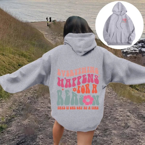 NOTHING IS REA Women's Round Neck Long Sleeve Butterfly Print Top Hooded - Image 24