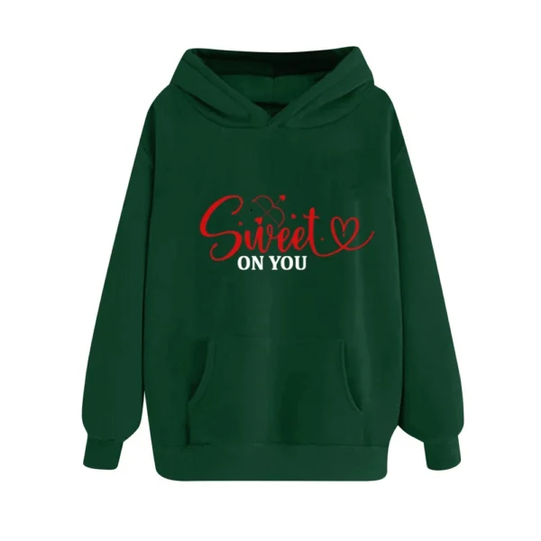 SWEET ON YOU Women's Fashion Casual Pullover Hoodie Valentine's Day Printed - Image 10
