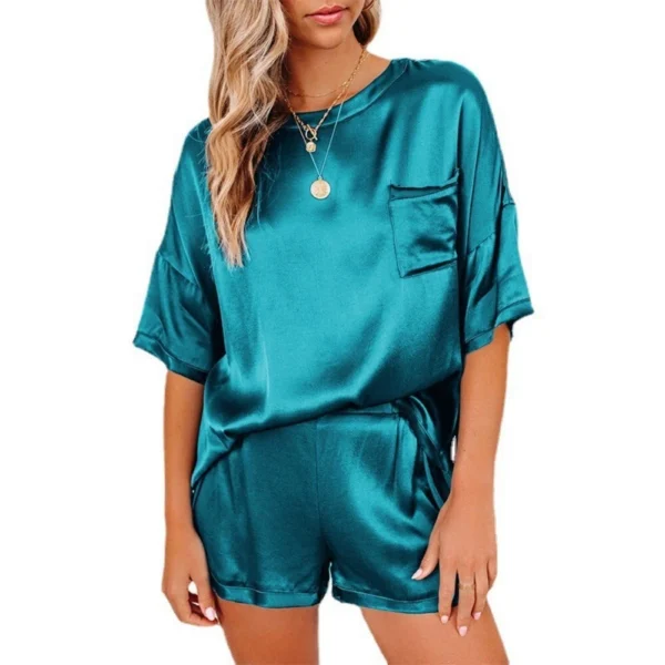 Set Solid Color Short Sleeve Short T-Shirt Pants Loose Casual Set - Image 10