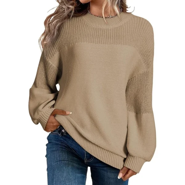 Women's Long Sleeve Winter Season Sweater Sweater Knitted Pullover Round Neck - Image 6