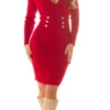 V-neck knitted dress tight for women - Image 16