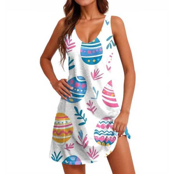 Women's Casual Fashion Loose Easter Summer Sundresses Dresses Printed Dress - Image 17