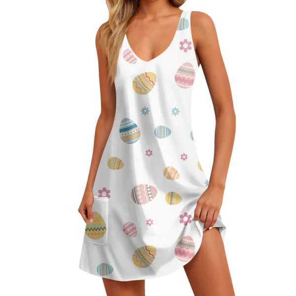Women's Sundresses Casual Easter Printed Dresses Summer Loose Fashion Dress - Image 28