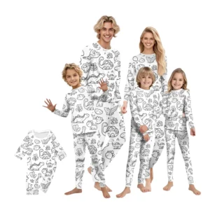 DIY Hand-painted Colorable - Family Clothing - Graffiti Printed Family Suit