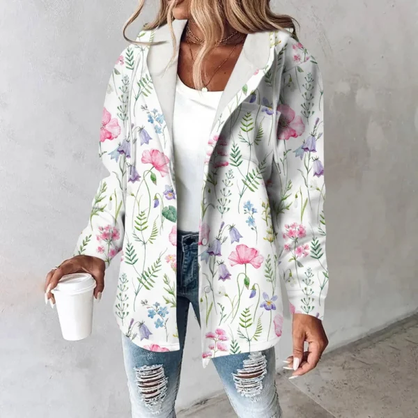 Women's Coat Casual And Fashionable Composite Thick And Warm Printed Hooded - Image 25