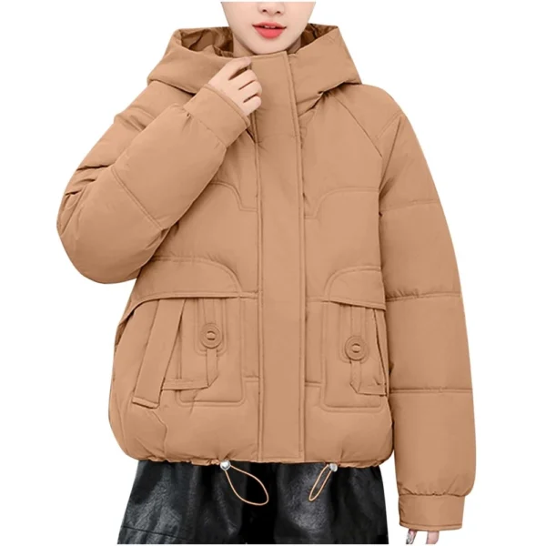 Winter Thickened Cotton-padded Jacket For Age Reduction, Largecollar, Hooded - Image 6