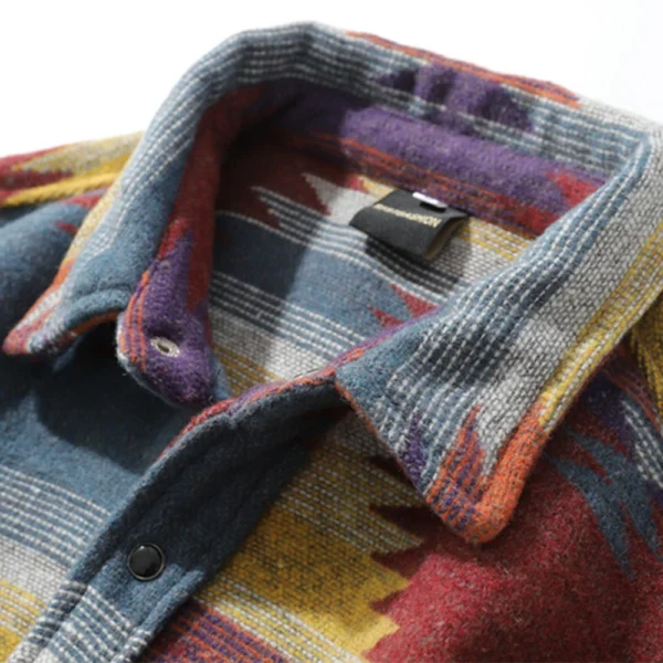 Retro Ethnic Long Sleeved Shirt Men'S Street Loose Fashion Jacket - Image 5