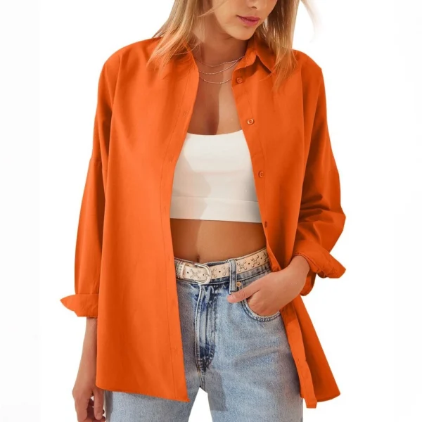 Fashion Loose Long Sleeve Cardigan Shirt Top - Image 2