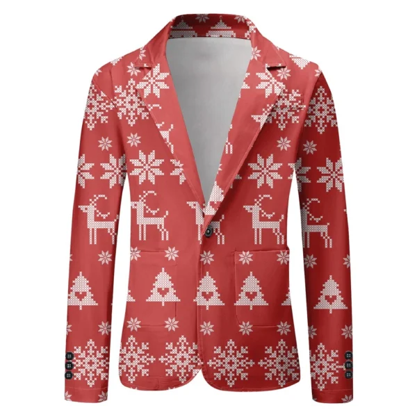 Unisex Winter Christmas Prints Suit Jackets Unisex Casual Fashion Button Jackets - Image 23