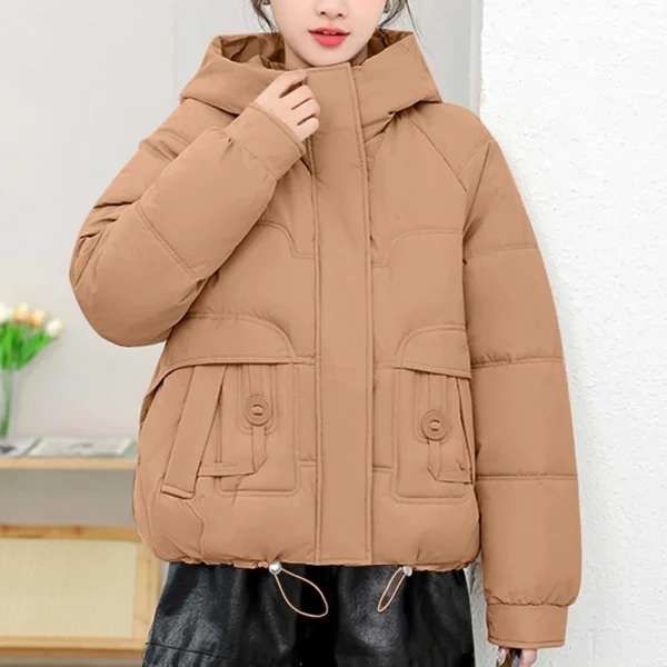 Winter Thickened Cotton-padded Jacket For Age Reduction, Largecollar, Hooded - Image 25