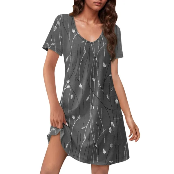 Women's Casual Sundress With Pockets Summer Boho Beach Dress Floral Blouses For - Image 32