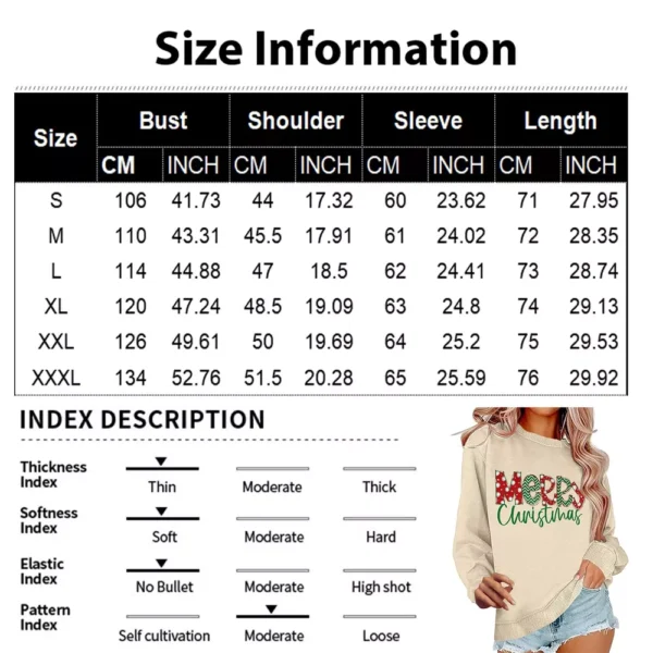 Women's Casual Loose Solid Color Easter Print Round Neck Long Sleeve Hoodie - Image 30