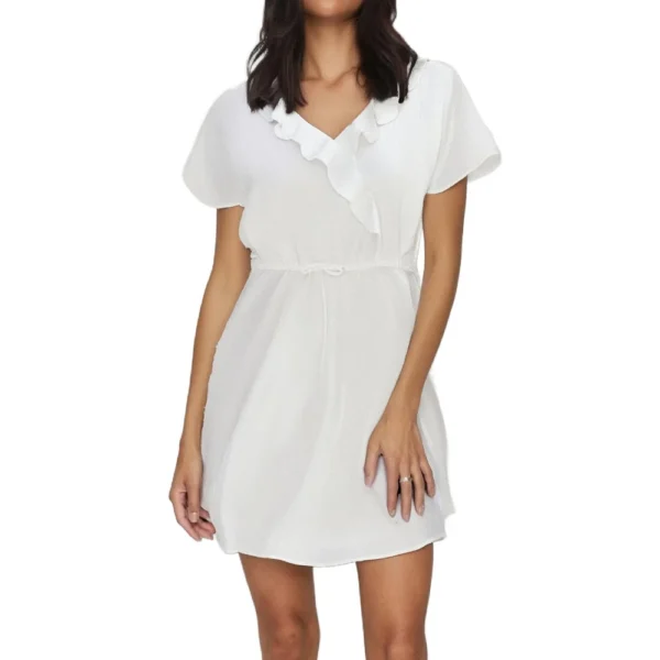 Women's Fashion Casual V-Neck Ruffle Tunic Dresses - Image 3