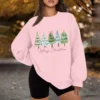 Women's Casual Fashion Long Sleeve Christmas Print Round Neck Sweatshirt Top - Image 36
