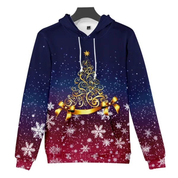 Men's Loose Printed Hooded Sweatshirt Men's Casual Fashion Sports Sweatshirt - Image 11