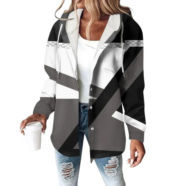 Women's Coat Casual And Fashionable Composite Thick And Warm Printed Hooded - Image 26