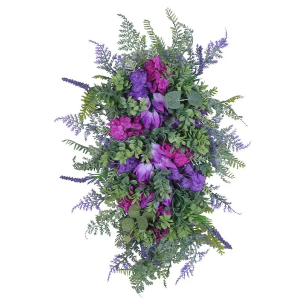 50*30cm Artificial Flower Wreath Spring Purple Garland Lilac Hyacinth Home Decor - Image 3