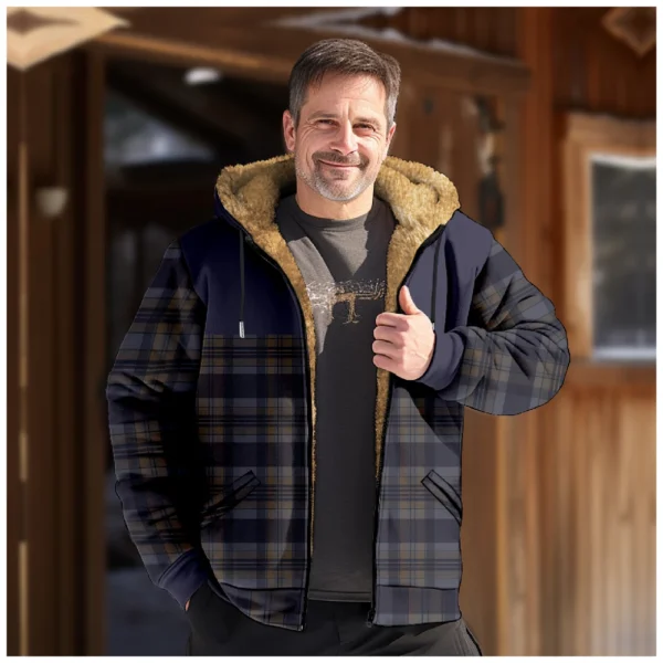 Men's Winter Print Jacket Men's Casual Trend Zipper Hooded Jacket - Image 13
