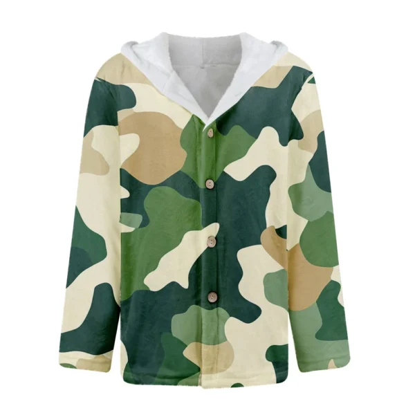 Men'S Winter Zipper Hooded Fleece Sweatshirt With Patch Pocket Casual Jacket - Image 11