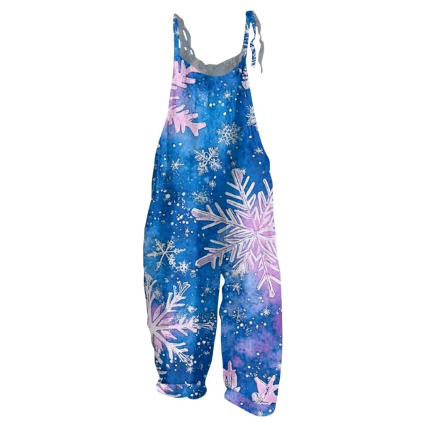 Women's Christmas Shoulder Strap Casual Loose Vintage Jumpsuit Print - Image 17