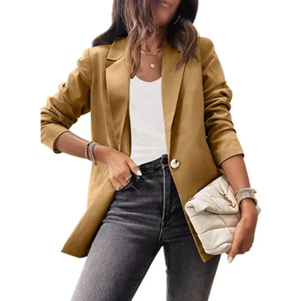 Women's solid color casual long-sleeved suit - Image 4