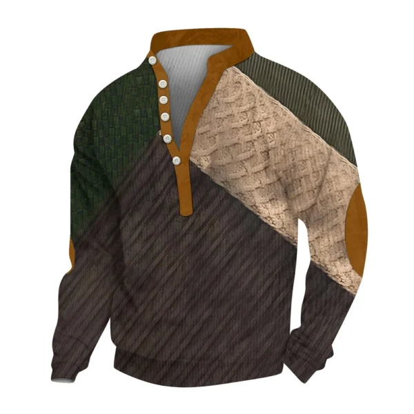 Men's Corduroy Cardigan 6-button Long-sleeved Sweatshirt - Image 8