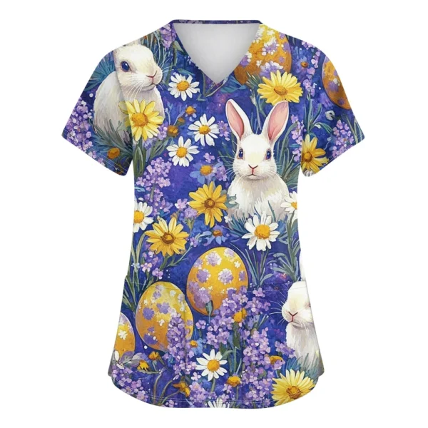 Women's Daily Fashion Casual Short Sleeved Round Neck Printed Loose T-Shirt - Image 23