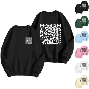 Men's Women's Casual Fashion The Same Hoodie Two-dimensional Code Print Hoodie