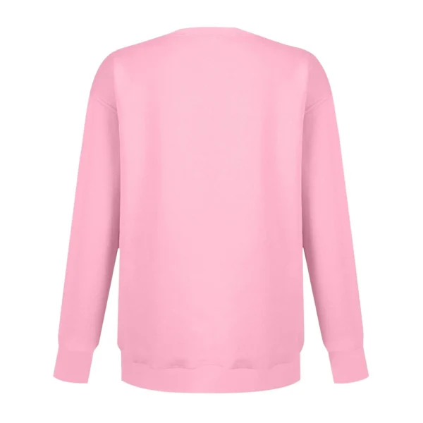 Women's Fashion Solid Color Round Neck Loose Top Long Sleeve Loose Sweatshirt - Image 11