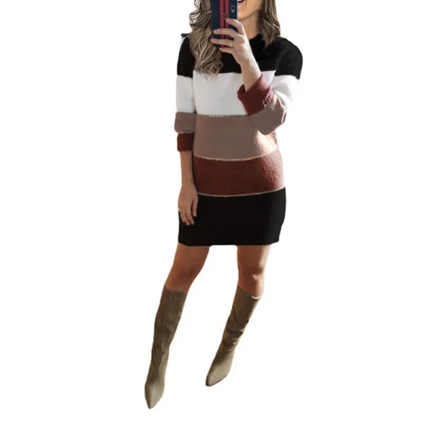 Sexy Women's Knit Sweater Long Sleeve Package Hips Party  Dress - Image 5