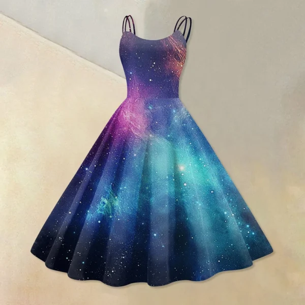 Women's Fashion  Printed Sexy Strapless Gothic Cocktail Dress Punk, Vintage - Image 28