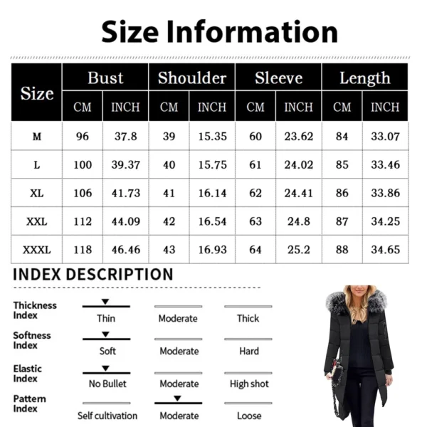 Women's Casual Warm Versatile Large Collar Solid Color Thickened Cotton Coat - Image 18