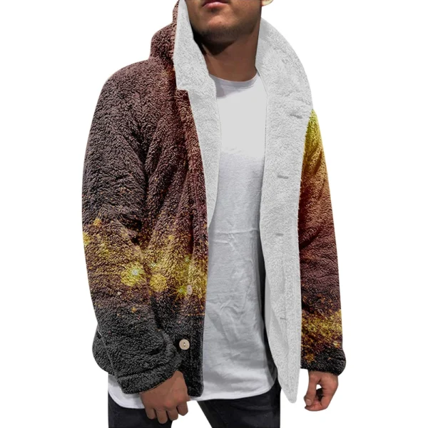 Men'S Winter Zipper Hooded Fleece Sweatshirt With Patch Pocket Casual Jacket - Image 14