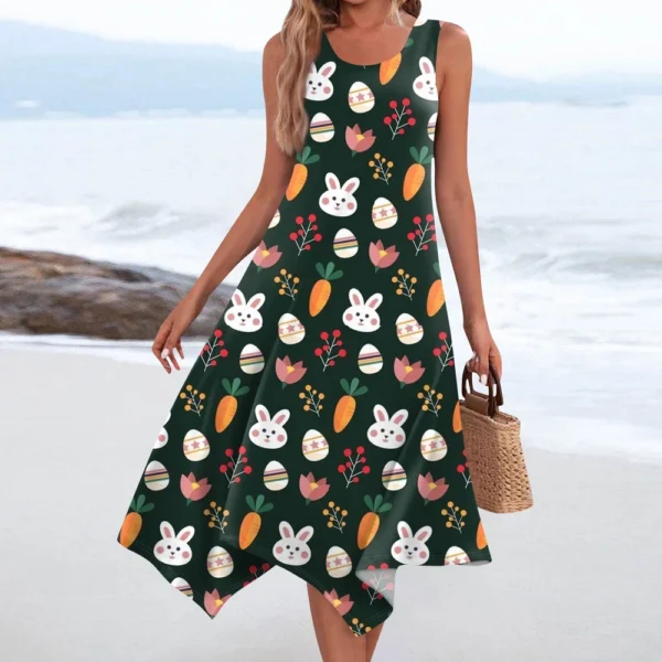 Women's Dresses Fashion Loose Easter Summer Casual Printed Sundresses Dress - Image 16