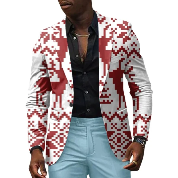 Unisex Winter Christmas Prints Suit Jackets Unisex Casual Fashion Button Jackets - Image 31